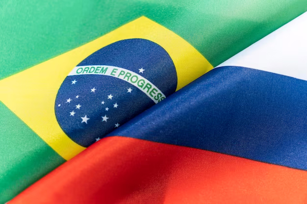 флаги Бразилии и России