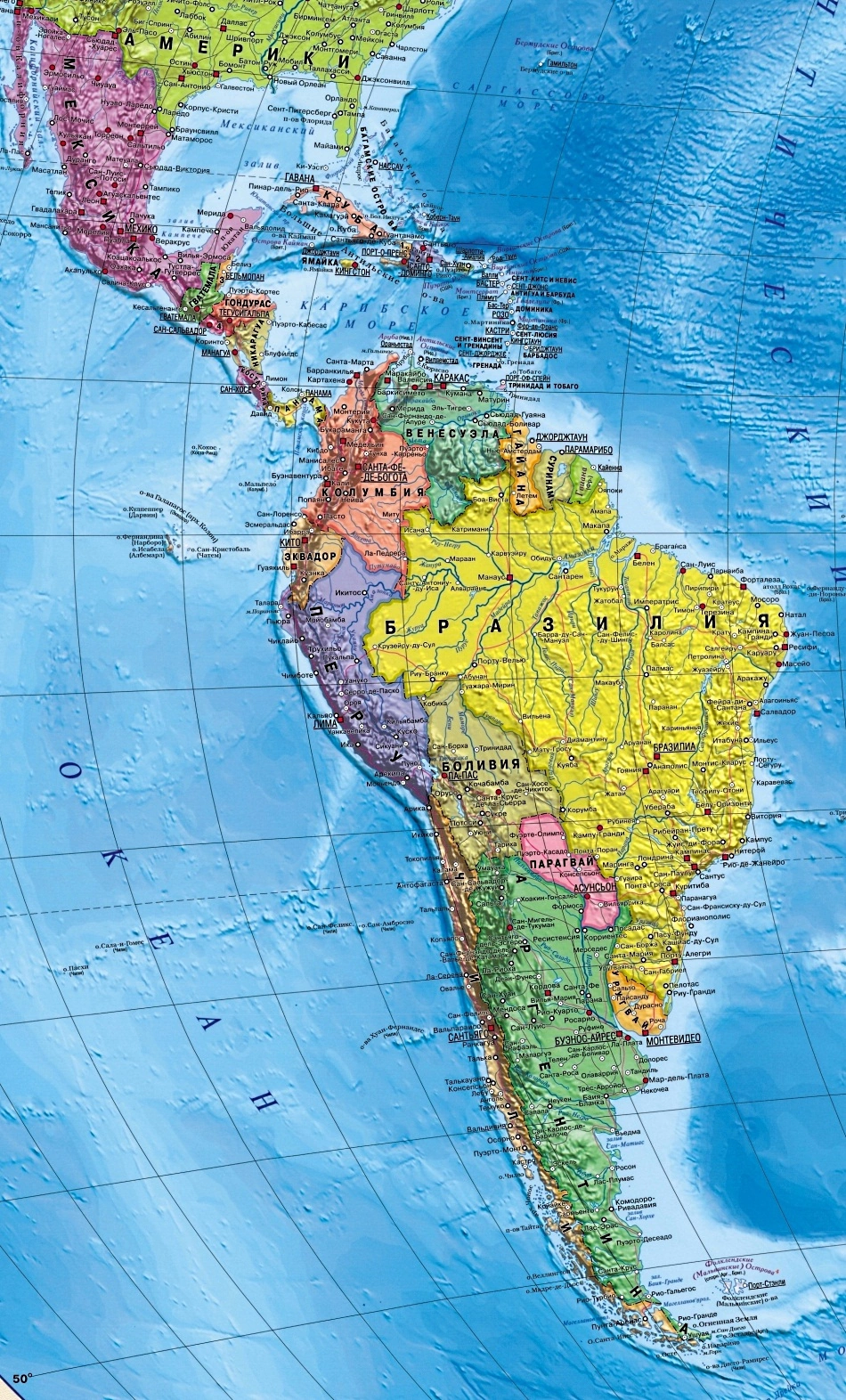 латинская америка карта