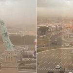 Реплика Статуи Свободы обрушилась из-за сильного ветра в Гуайбе (Бразилия)